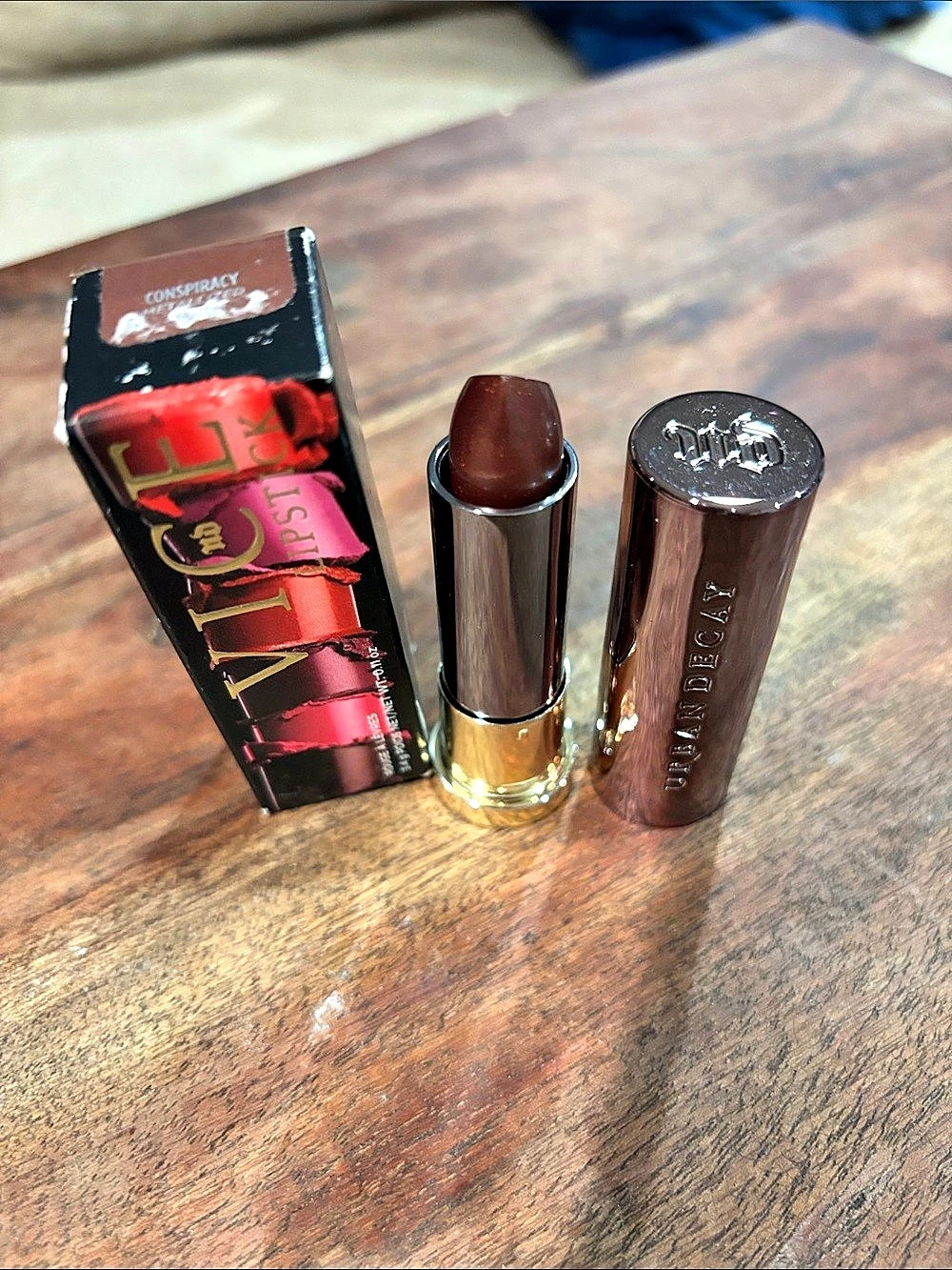 Urban Decay CONSPIRACY METAL GLOSS Brown Lipstick NWT